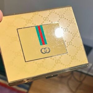 Vintage Gucci Cigarette Business Card Case with Pouch Gold